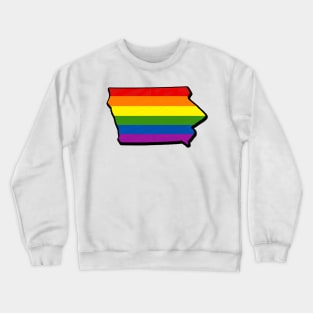 Rainbow Iowa Outline Crewneck Sweatshirt